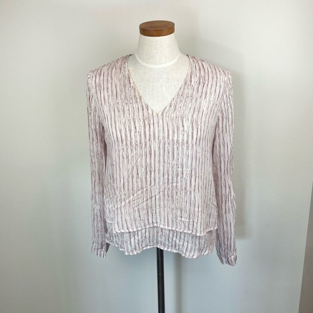 Anthropologie Cloth & Stone Tiered Sheer Top